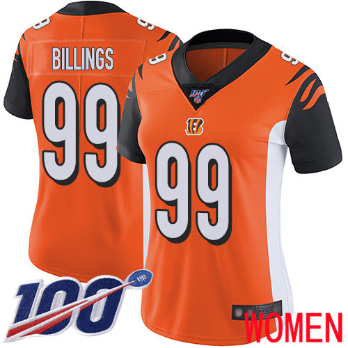 Cincinnati Bengals Limited Orange Women Andrew Billings Alternate Jersey NFL Footballl #99 100th Season Vapor Untouchable